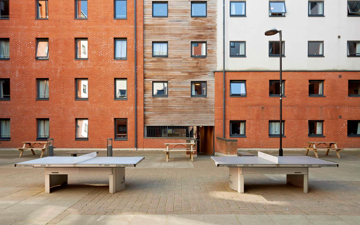 Sheffield student accommodation outdoor courtyard