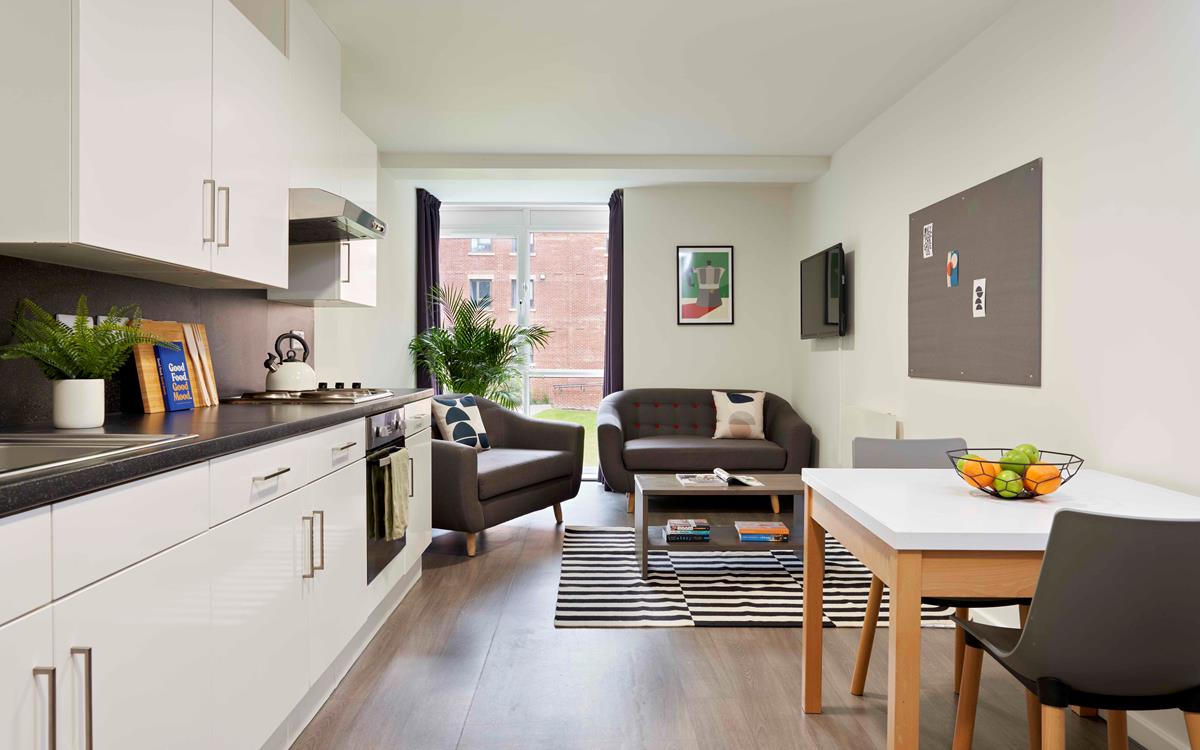 Leeds student accommodation shared flat kitchen